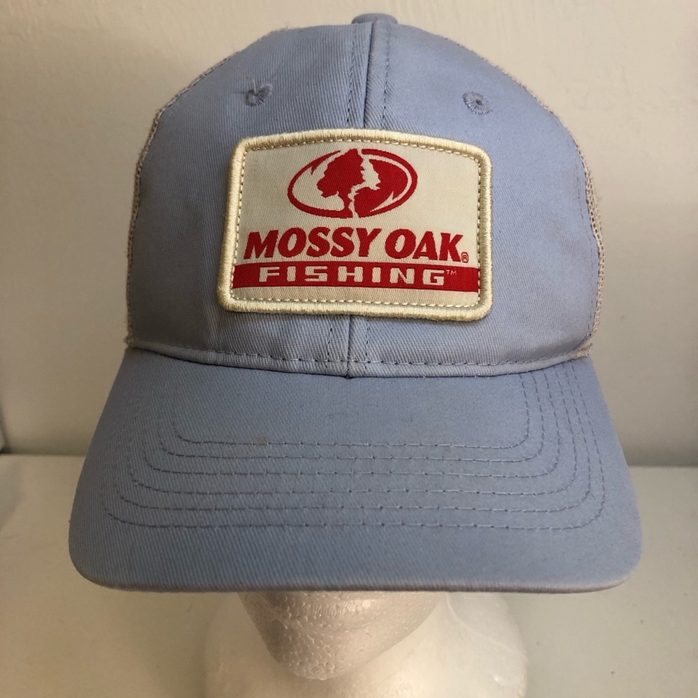 Mossy Oak Fishing Light Blue Logo Patch Cap